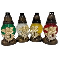 Лампадка стеклянная на 24 часа "Ангел с фонариком"